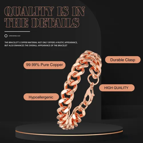 Tondiamo - Pulsera De Cobre Para Hombre, Regalo De San