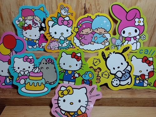 Calcomanías Hello Kitty Y Sus Amigos De Sanrio 10 Pz Sticker (Usado)