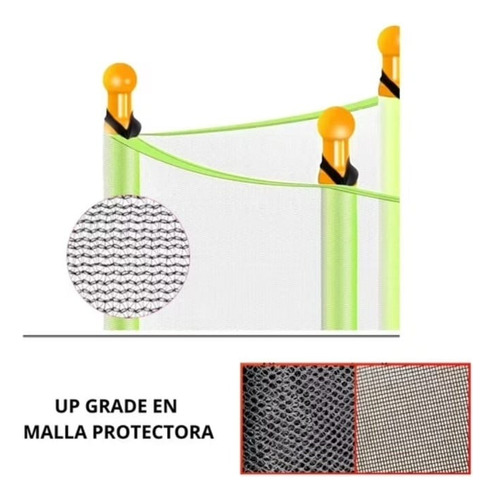 Cama Elástica Infantil 140 Cm Para Niños Negro Amarillo