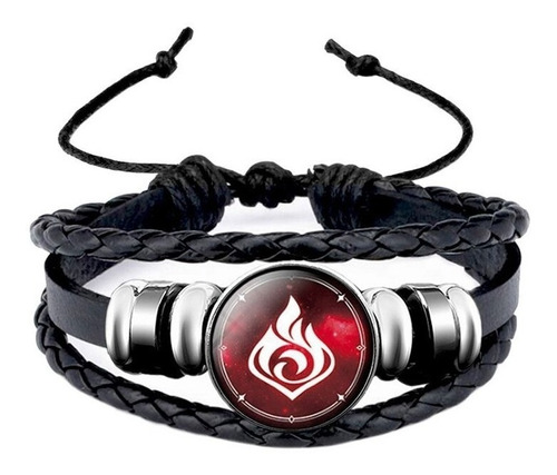 Pulsera Manilla Cuero Elements Genshin Impact Hombre Y Mujer