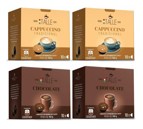 Capsula Dolce Gusto Chocolate Cappuccino Café Italle 40 Un