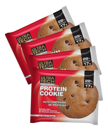 Galletas Proteicas Ultra Tech Protein Cooki 60g X 4 Unidades