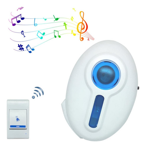 Timbre Inalambrico Interior Gran Alcance A Pila 32 Canciones Color Blanco