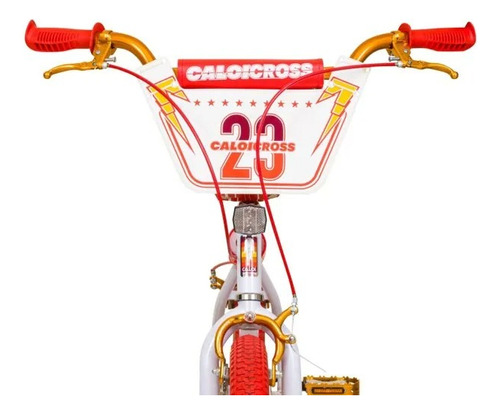 Bicicleta Caloi Cross Extralight 2023 Vermelha/branco/dourad