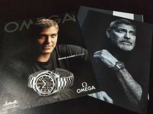 (pf866) 2 Publicidades Omega * George Clooney