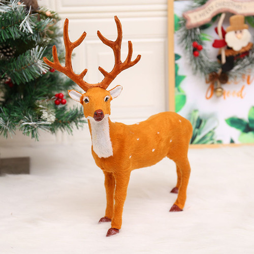 Adorno Marrón Con Diseño De Reno De Papá Noel, Decoración De