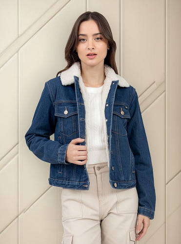 Chamarra Para Mujer Quarry Denim Con Sherpa