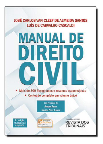 Manual De Direito Civil, De José  Carlos Van Cleef De Almeida Santos. Editorial Revista Dos Tribunais, Tapa Dura En Português