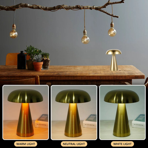 Lámpara De Mesa Led Portátil Inalámbrica Con Forma De Hongo,