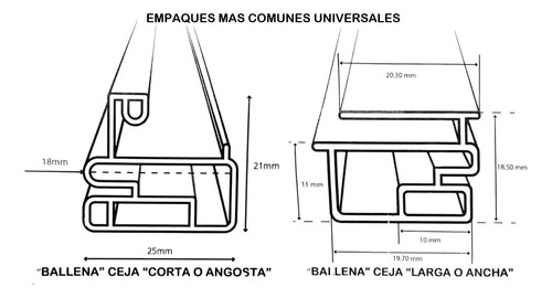 Rollo Empaque Tipo Ballena Para Refrigerador 12 Metros