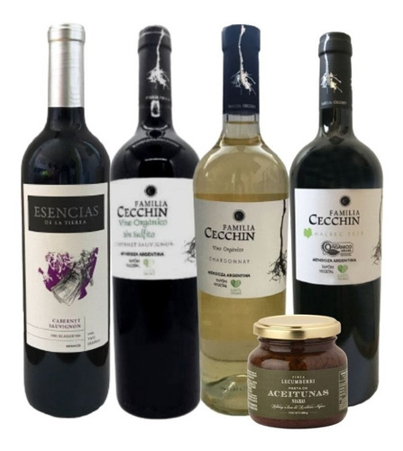 Imagen 1 de 7 de Combo Vinos Orgánicos Cecchin + Pasta Aceitunas Lecumberri 2