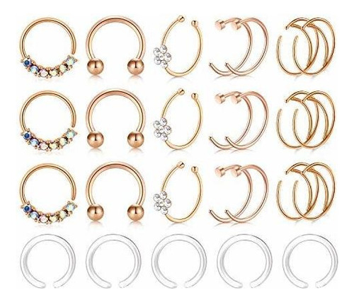 Aros - Avyring 20g Nose Rings Hoop Nose Rins Surgical Steel