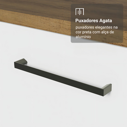Armário De Cozinha Completa 340cm Agata Madesa 01 Cor Rustic/branco