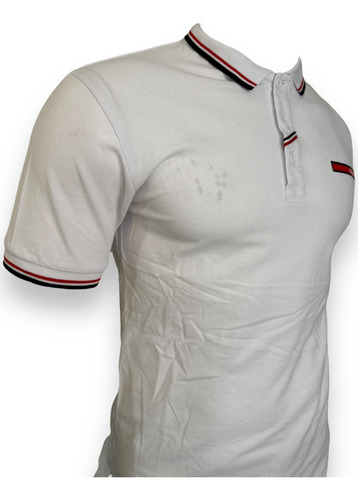 Playera Moderna Hombre Cuello Polo Franja Icon Slim Premium