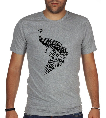 Remera De Hombre Pavo Real Vector Art