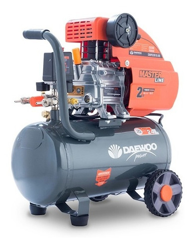 Imagen 2 de 10 de Compresor Aire Daewoo 24 Lts Dac24d 2 Hp 8 Bar Master Line