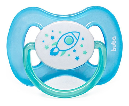 Chupete para bebés de 0 a 6 m, talla 1, cómodo, que brilla en la oscuridad, color azul cohete, período de edad de 0 a 6 meses