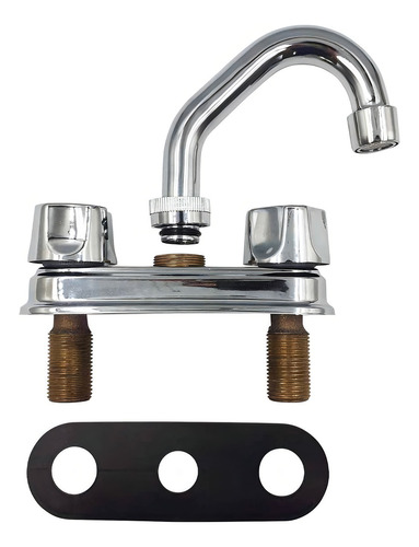 Mezcladora Lavabo 4 Pulgadas C/ Cubierta De Latón 24ct Rugo Plateado