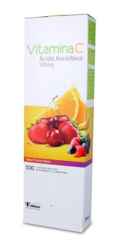 Vitamina C Caja De 500 Comprimidos Sabor Frutos Rojos 100mg 