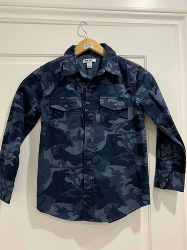 Camisa Camuflada Azul Talle Small 6/8 Años Old Navy