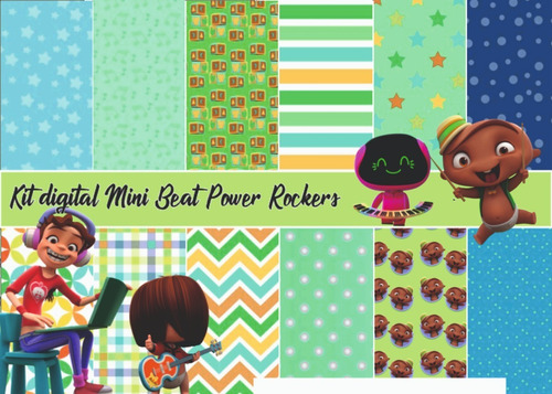 Papeles Digitales - Mini Beat Power Rocker- Fondos Y Clipart