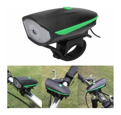 Imagen 4 de 8 de Luz Bici Delantera Led Usb Recargable 3 Funciones Con Bocina