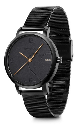 Reloj Metropolitan Donnissima 38 Mm Wenger Color de la correa Negro Color del bisel Negro Color del fondo Negro