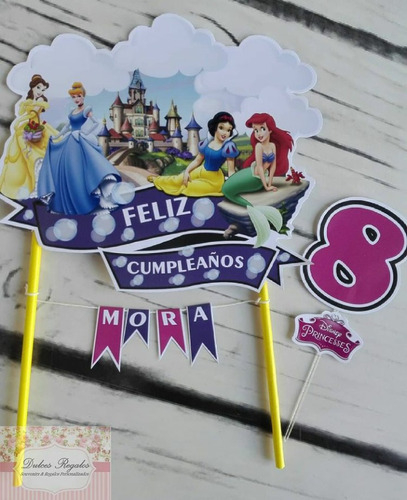 Topper Para Torta Princesas De Disney Personalizado