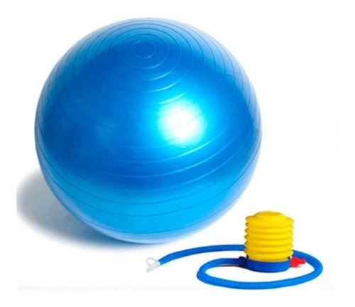 Pelota C Bomba D Aire Yoga Fitness Pilates Embarazada 55cm Color Azul