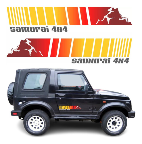 Kit Adesivo Faixa Porta Para Suzuki Samurai 4x4 13871
