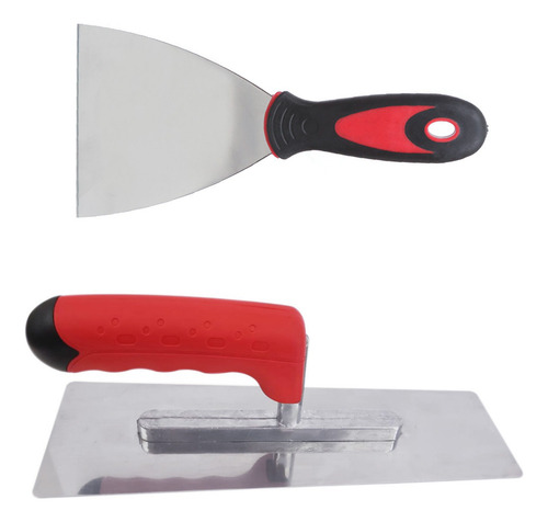 Desempenadeira Inox Para Efeitos Decorativos + Espátula Inox