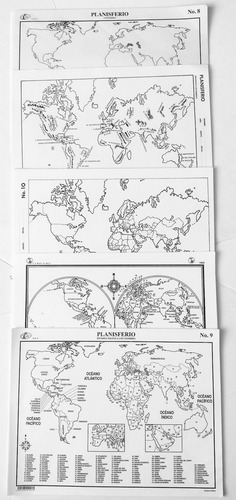 100 Mapas En Blanco Y Negro Tamaño Carta Surtidos A Elección