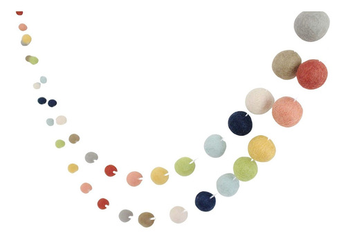 Farm To Table Adjustable Handmade Felt Ball Garland By She