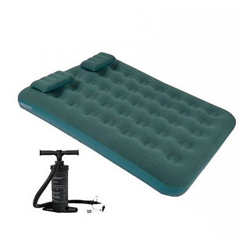 Colchon Inflable 2 Plazas Reforzado + Inflador + 2 Almohadas