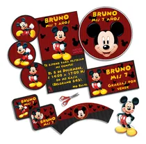Comprar Kit Imprimible Mickey Personalizado Candybar Cumpleaños 