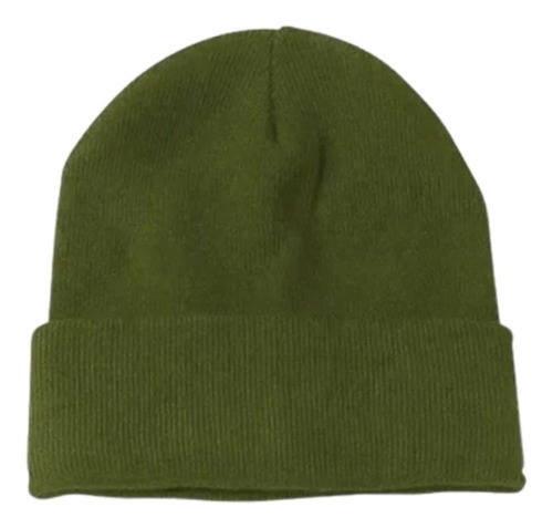 Imagen 2 de 2 de Gorro Beanie De Lana Adulto Con Doblez Azul Oscuro
