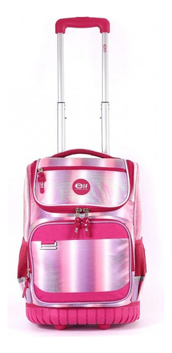 Mochila Con Carro Elf Base De Goma Esfumada Rosa 6446a