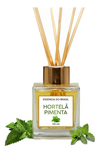 Difusor De Ambiente Com Varetas Aroma Hortelã Pimenta 100ml