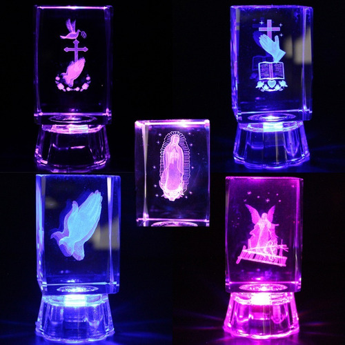 Imagen 8 de 10 de 18pz Recuerdo Personalizado Cristal 3d Luz Boda Bautizo Etc