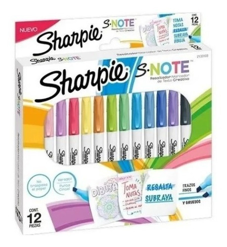 Marcatexto Sharpie S Note 12 Piezas Marcador Punta De Cincel