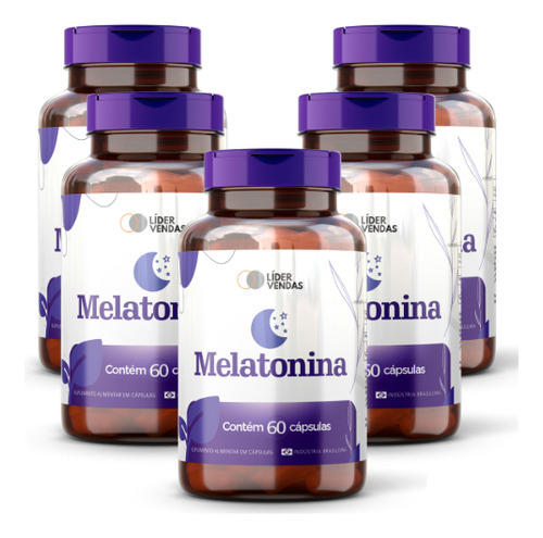 Melatonina - 60 Cápsulas 500mg Kit 5 Potes