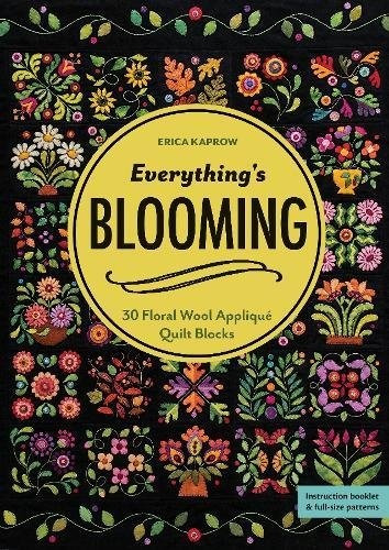 Everythings Blooming 30 Floral Wool Applique Quilt Blocks