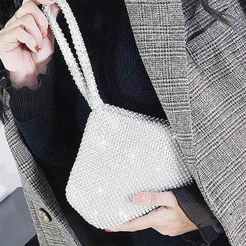 Bolso De Mano Triángulo De Noche Con Cristales Para Mujer