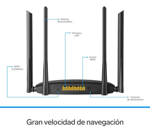 Router Steren Com-852 Negro 2.4/5 Ghz 1167 Mbps (Usado)