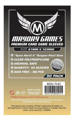 Imagen 1 de 4 de Fundas Mayday Premium 61x103mm X50 Sleeves