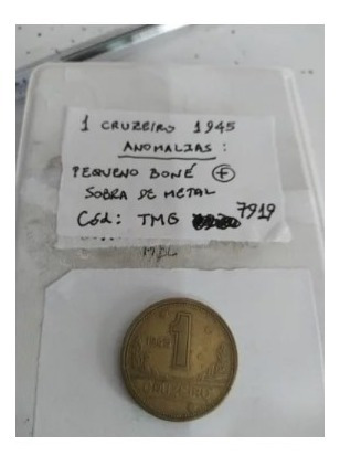 Anômala 1 Cruzeiro 1945 Pequeno Boné C/ Sobra Metal Tmg7919 (Usado)