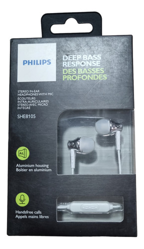 Audífonos Philips Manos Libres She8105 Blancos