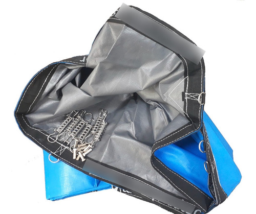 Super Capa Para Piscina 5,5 X 3,5 M Proteção Lona Azul Cinza