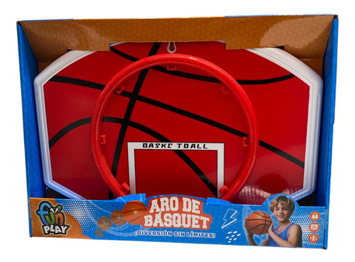 Aro De Basquet Infantil Con Pelota E Inflador Juego Completo Para Interior O Exterior Tablero Plastico 34x25 Cm Fácil De Colgar Sebigus 56056