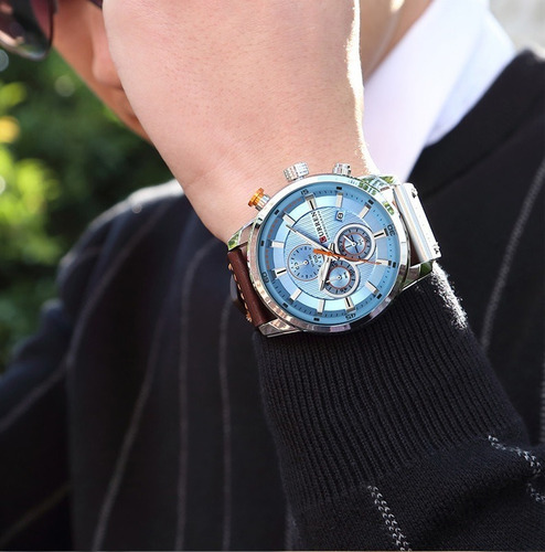 Reloj Hombre Lujo Curren 8301 Cuarzo Correa De Cuero